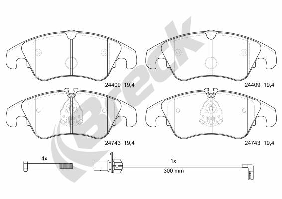 Set placute frana,frana disc 24743 00 551 00 BRECK